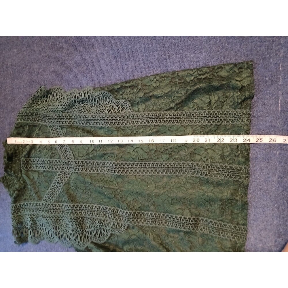 Cable & Gauge Women's Dark Green  Lace Overlay Sleeveless Blouse Medium NWOT - Picture 7 of 7